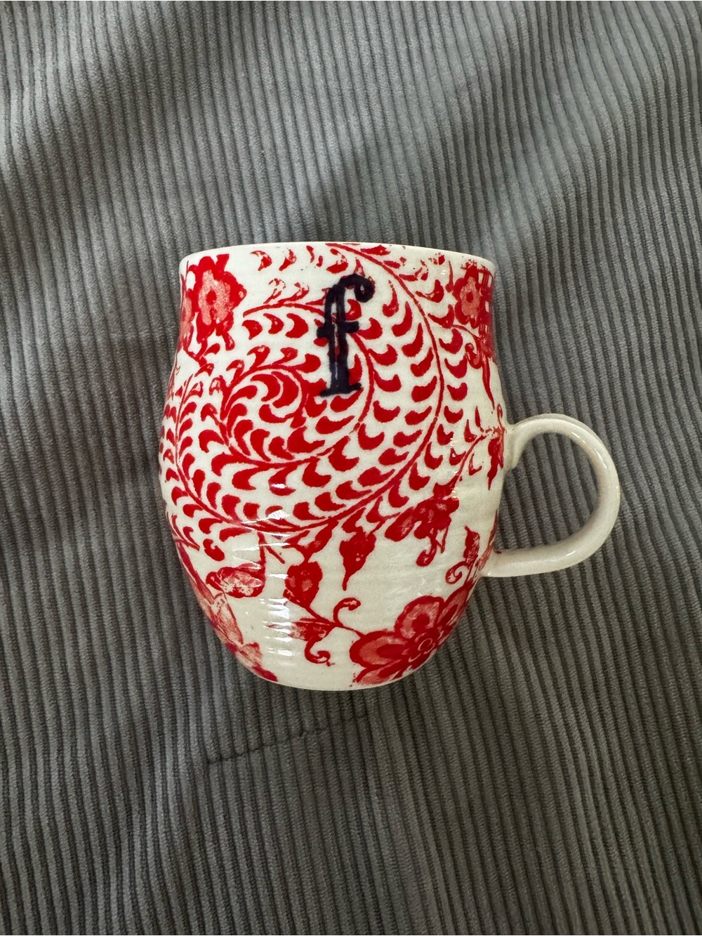 Anthropologie ‘f’ Initial Mug